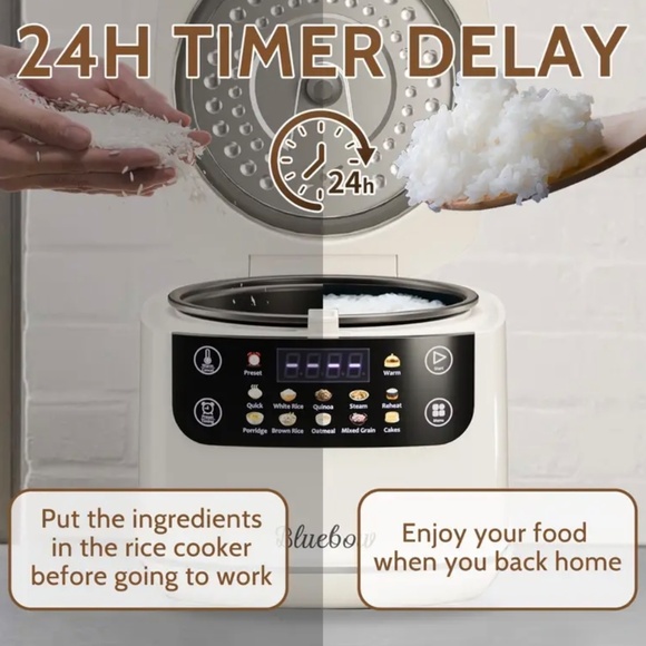 New Rice Cooker 67.63oz Portable Multi-Functional, 10 Menu Options Non-Stick - Picture 6 of 9